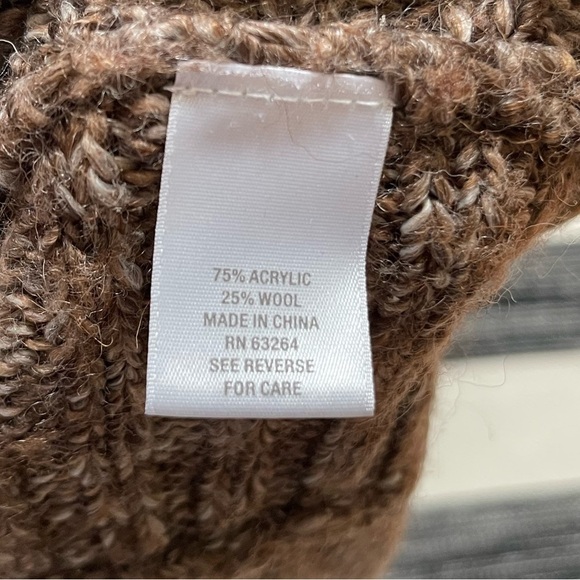 Dress‎ Barn Wool Blend Knit  Pullover Poncho Sweater in Brown Size: XL - Picture 7 of 9